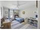 This bedroom features a ceiling fan and a window with plenty of natural lighting at 1166 Turkey Trot Dr, Johns Island, SC 29455