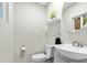 Contemporary bathroom featuring a modern toilet, sink, vanity, mirror and flooring at 120 Lisa Dr, Summerville, SC 29485