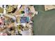 An aerial view of a waterfront house featuring a pool and boat dock at 1305 Old Rice Mill Rd, Moncks Corner, SC 29461