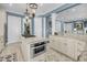 Kitchen island with granite countertops, stainless steel appliances, and an open view to the living area at 1305 Old Rice Mill Rd, Moncks Corner, SC 29461