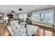 Inviting living room features a ceiling fan, recessed lighting and panoramic windows with views at 1305 Old Rice Mill Rd, Moncks Corner, SC 29461