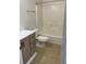 Modern bathroom with updated vanity, sink, and a tub and shower combination at 145 Taylor Cir, Goose Creek, SC 29445
