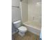 Clean bathroom with a tub and shower combination, along with modern fixtures at 145 Taylor Cir, Goose Creek, SC 29445