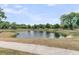 Picturesque pond surrounded by lush greenery and trees, creating a tranquil and scenic neighborhood environment at 1472 Longspur Dr, Mount Pleasant, SC 29466
