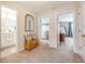 This hallway connects the bathroom, laundry room, and bedroom creating a functional and well-organized layout at 152 Kirkland St, Goose Creek, SC 29445