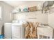This laundry room is equipped with modern washer and dryer appliances, and plenty of storage space at 152 Kirkland St, Goose Creek, SC 29445