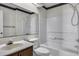 Full bathroom featuring a shower and tub combo, vanity with sink, toilet and a large mirror at 153 Corsair St, Summerville, SC 29483
