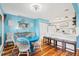 Charming dining area with bar top looking into the kitchen at 1619 Live Oak Park, Johns Island, SC 29455