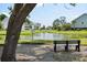 Picturesque pond view in a community setting with park bench seating and serene surroundings at 1644 Fort Palmetto Cir, Mount Pleasant, SC 29466