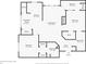 Detailed floor plan featuring two bedrooms, two bathrooms, a kitchen, a living room, and a balcony at 1735 Telfair Way, Charleston, SC 29412