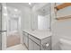 Bright bathroom features a vanity with double sink, large mirror and storage at 205 Honey Horn Dr, Summerville, SC 29486