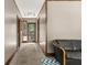 Neutral hallway with doors, accent lighting, and a view to the outside at 2144 Pinopolis Rd, Pinopolis, SC 29469