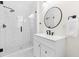 Contemporary bathroom featuring a glass-enclosed shower, floating vanity, and minimalist fixtures at 2159 Parkway Dr, Charleston, SC 29412