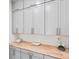 Modern kitchen features gray cabinets, butcher block counters and stainless steel hardware at 2159 Parkway Dr, Charleston, SC 29412