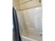 Bathtub and shower combination with plastic shower curtain at 22A Corinne St # 31, Charleston, SC 29403