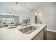 Close up of the kitchen island with a modern faucet, and an open-concept design at 221 Lucca Dr, Summerville, SC 29486