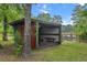 Outside storage shed with an open front, perfect for storing tools and equipment near the water at 228 Dogwood Trl, Harleyville, SC 29448