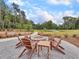A cozy brick fire pit surrounded by Adirondack chairs, perfect for gatherings in a community setting at 244 Wild Strawberry Ln, Moncks Corner, SC 29461