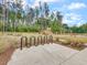 A scenic community playground is surrounded by a wooded area with bike racks and flowering plants at 244 Wild Strawberry Ln, Moncks Corner, SC 29461