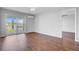 The bedroom features sliding glass doors to the balcony that provide natural light and access to the outside space at 259 E Bay St # 7C, Charleston, SC 29401