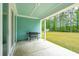 Outdoor back patio with blue ceiling, concrete floor, and a view of the backyard at 307 Theus Pl, Huger, SC 29450