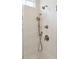 Modern shower with gray tiled walls and contemporary shower-head and control fixtures at 307 Theus Pl, Huger, SC 29450