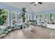 Bright sunroom with many windows, brick floors, and lots of plants at 31 Monte Sano Dr, Hanahan, SC 29410