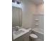 Bathroom featuring granite countertop vanity, mirror and combination shower and tub at 3222 Pinewood Dr, Ladson, SC 29456