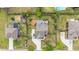 Beautiful aerial view of a home featuring a backyard deck, fire pit, and well-maintained landscaping at 3319 Dunwick Dr, Johns Island, SC 29455