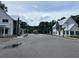 A serene street featuring modern homes, lush trees, and well-maintained landscaping at 401 Oak Hammock Ct # 48, Johns Island, SC 29455