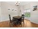 Elegant dining room featuring hardwood floors, wainscoting, and a stylish chandelier at 4213 Club Course Dr, North Charleston, SC 29420