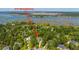 Aerial view of the property at 474 Woodspring nestled among lush greenery and the beautiful river view behind it at 474 Woodspring Rd, Mount Pleasant, SC 29466