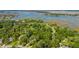 Aerial view of a charming neighborhood filled with beautiful homes surrounded by lush greenery and stunning marsh views at 474 Woodspring Rd, Mount Pleasant, SC 29466