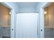 Bathroom featuring separate vanities and a walk-in shower with a curtain at 474 Woodspring Rd, Mount Pleasant, SC 29466