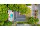 Aerial view of the home with a pool and backyard at 5 S Basilica Ave, Hanahan, SC 29410