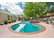 Relaxing backyard with a sparkling swimming pool and mature trees for shade at 5 S Basilica Ave, Hanahan, SC 29410