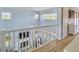 Upstairs loft with railing views overlooking living space featuring fireplace and abundant natural light at 6 Intracoastal Ct, Isle of Palms, SC 29451