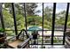 Scenic view from sunroom showcasing landscaped backyard with refreshing pool, combining indoor comfort with outdoor beauty at 717 Chatter Rd, Mount Pleasant, SC 29464