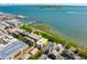 Aerial view of waterfront homes near the harbor, showcasing the nearby dock and coastal location at 8 Prioleau St # Th A, Charleston, SC 29401
