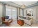 Bright living room featuring a large sofa, stylish decor, and a stunning light fixture at 8 Prioleau St # Th A, Charleston, SC 29401