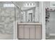 Bright bathroom featuring a glass enclosed shower and granite countertop vanity at 1011 Old Field Dr, Summerville, SC 29483