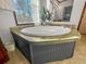 Bathroom with soaking tub. A perfect place to relax and unwind after a long day at 107 Bessie Ln, Bonneau, SC 29431