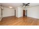 Bright living room features hardwood floors, ceiling fan, and neutral walls at 1226 Forestwood Dr, Charleston, SC 29407