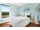 Serene bedroom with hardwood floors, soft lighting, and stylish decorative artwork at 123 Jungle Rd, Edisto Island, SC 29438