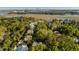 Scenic aerial view of waterfront homes surrounded by lush trees and waterways with industrial area in the distance at 33 Duany Rd, Mount Pleasant, SC 29464