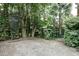 Gravel parking area surrounded by mature trees and shrubbery, offering a natural, shaded parking spot at 3.5 Kracke St # C, Charleston, SC 29403