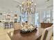 Open-concept dining and kitchen area with a large table and stylish lighting at 3608 Maidstone Dr, Mount Pleasant, SC 29466