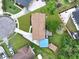 Aerial view of a home showcasing its expansive lot, driveway, and surrounding neighborhood, offering a comprehensive property overview at 415 Whitebark Dr, Ladson, SC 29456