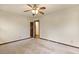 Bedroom with a view of closet area and features a ceiling fan for added comfort at 415 Whitebark Dr, Ladson, SC 29456