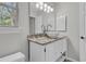 Bathroom featuring granite counter tops, white cabinetry and a vessel sink at 543 Castle Hall Rd, Mount Pleasant, SC 29464